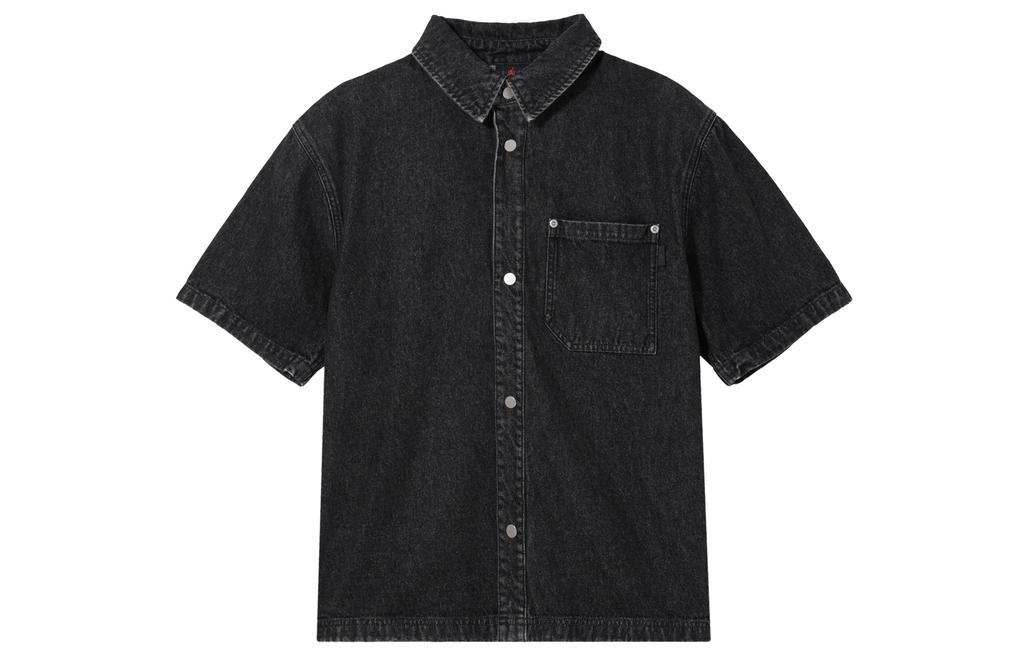 Jordan Men‘s Logo Collared Button-Up Denim Jacket Black FZ2132-010