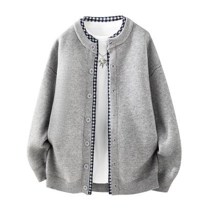 2025 Autumn/Winter Men's Knitted Base Layer Cardigan Sweater