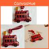 London Bus Leather Keychain With Car Cartoon Pendant For Vintage Bag Decor