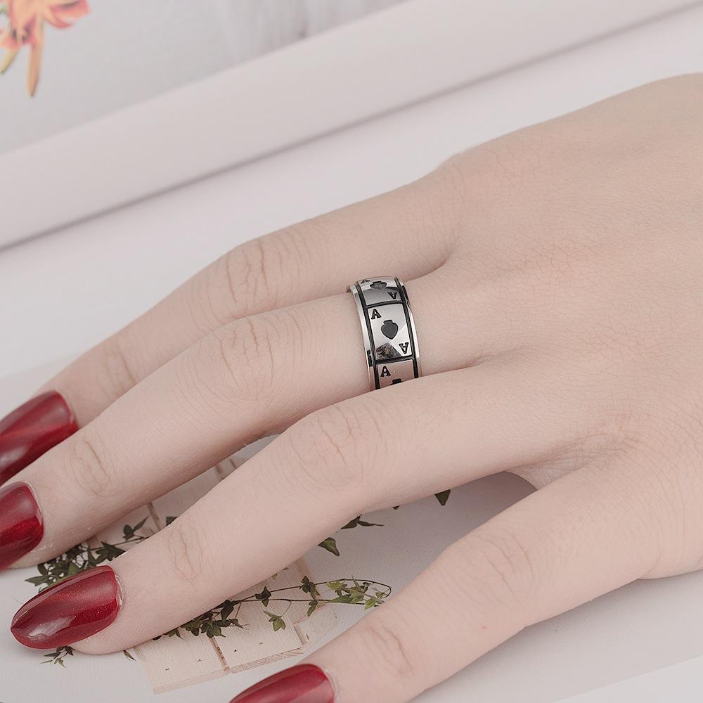 Кольцо Lucky Ace of Spades из титановой стали — фото 2