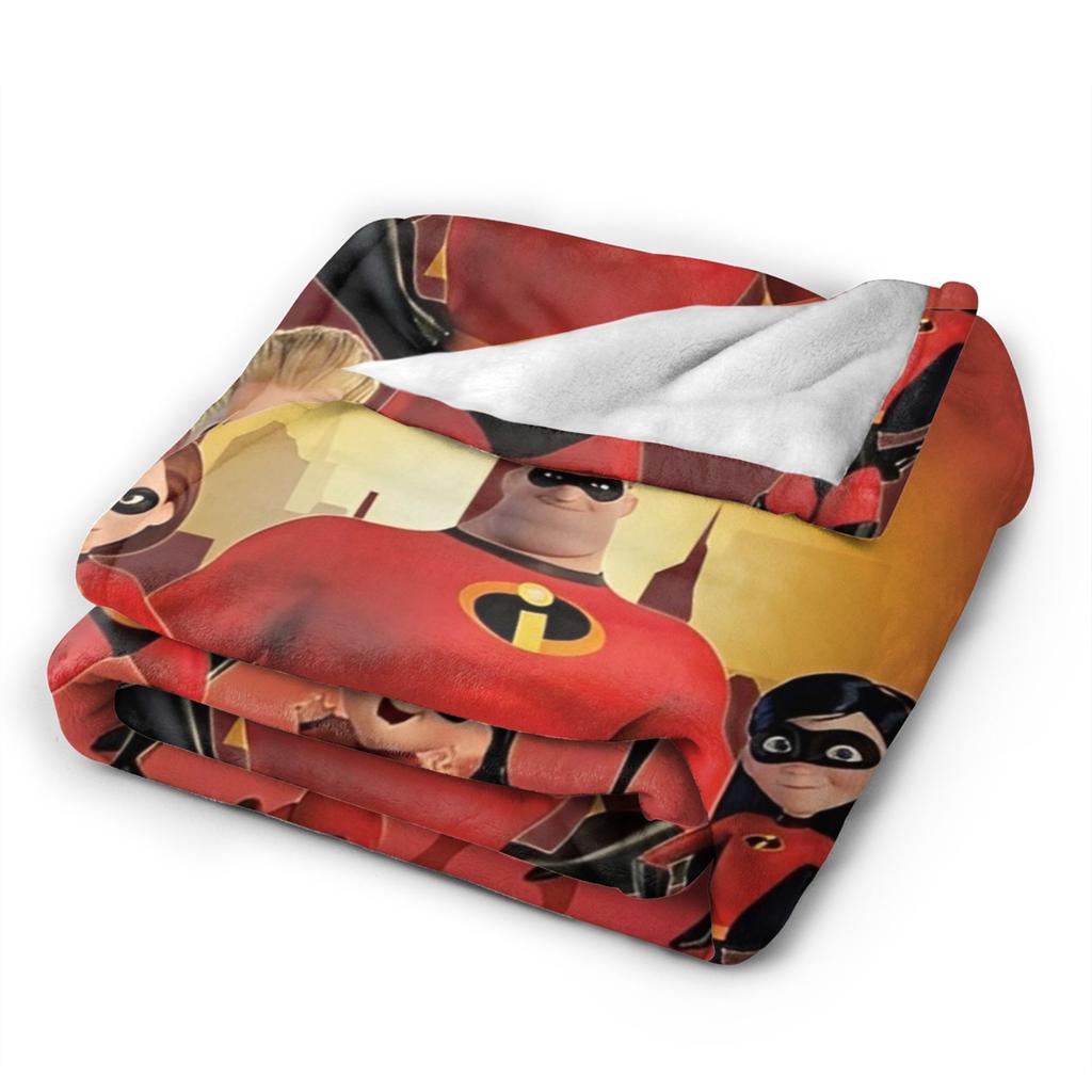 Gli Incredibili Mr. Incredibile Coperta Copriletto Flanella Cartone Animato Elastigirl Coperta Morbidissima per Letti Divani Trapunte