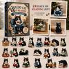 Cute Cat Rabbit Ornaments 24 Days Christmas Advent Calendar 2026, 2D Acrylic Reading Cats/Dogs/Forest Animals Surprise Unboxing Gift Ornament