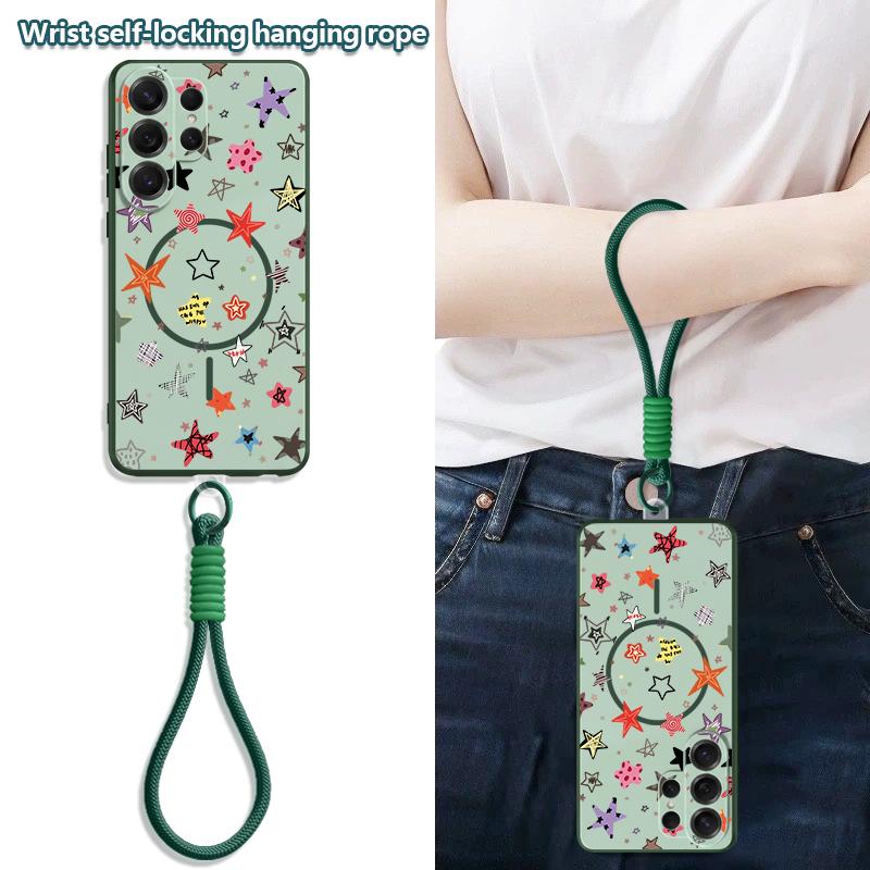 Creative Starry Stars Print Case For Samsung S26 Ultra S25 FE S24 S24 Plus A57 A37 A17 A56 A36 A16 A55 A35 A15 A54 5G Hybrid Magnetic Matte Cover