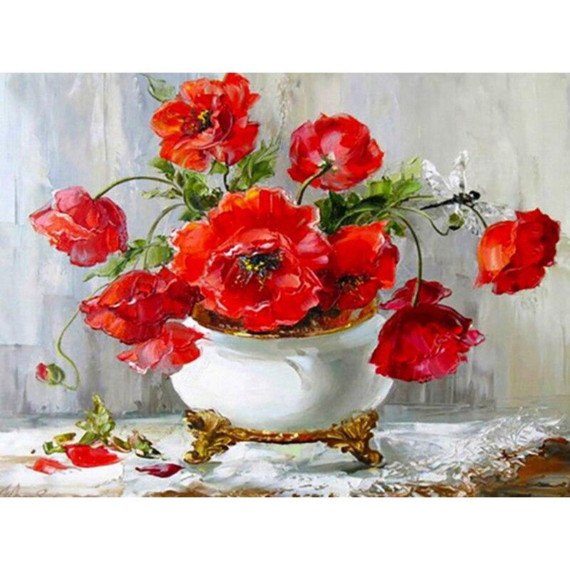 New 5D DIY Diamond Painting Flower Diamond Embroidery Scenery  Rhinestones Crafts Full Round Drill Home Decor Art Gift