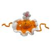 Crochet Flower Cat Hat Handmade Scalloped Pet Hat with Flower Ear Holes Cute Flower Hat for Small Medium Dogs Cats Party Photo Props