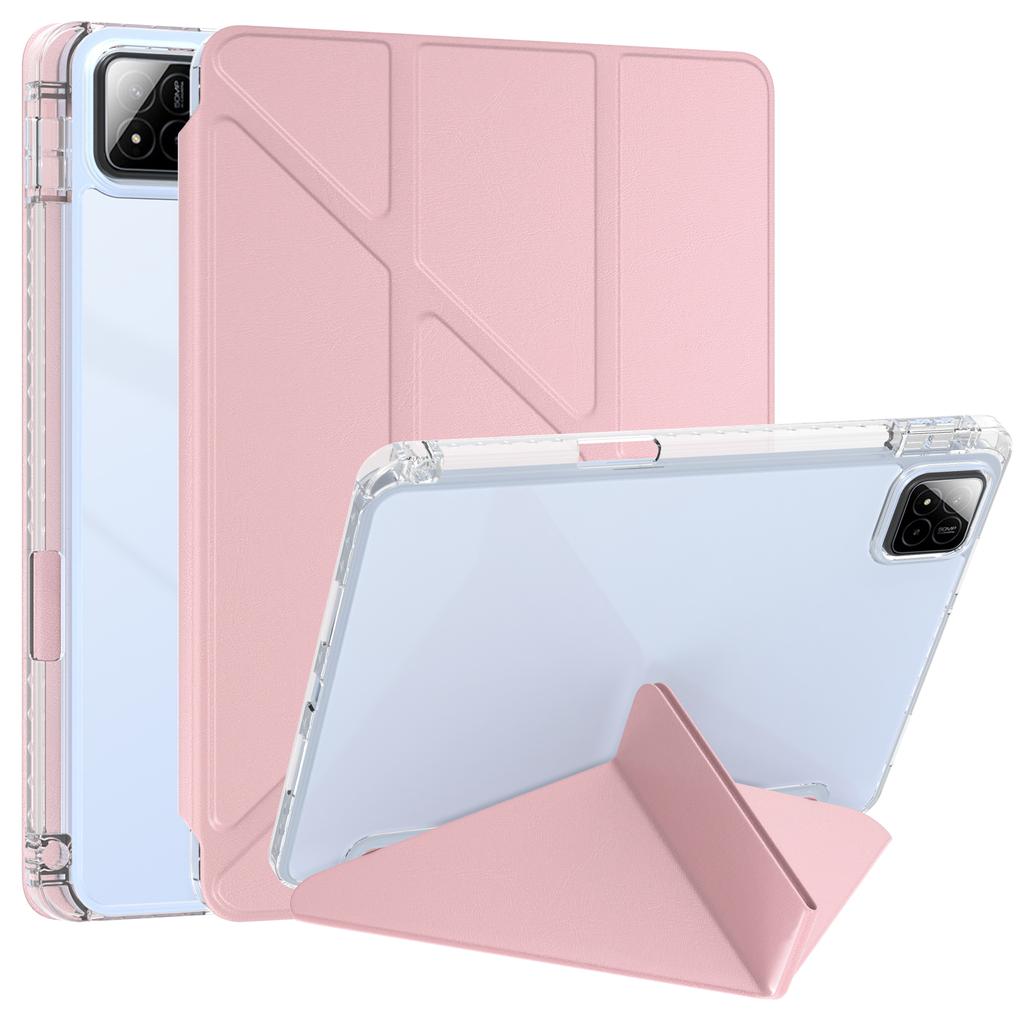For Xiaomi Pad 7 Pro/Pad 7 Case PU Leather Origami Stand Clear Tablet Cover