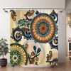 Tenda da doccia vintage a forma di fungo Foresta naturale Boho Farfalla Pianta Floreale Poliestere Tende da doccia Decorazione per il bagno Con ganci