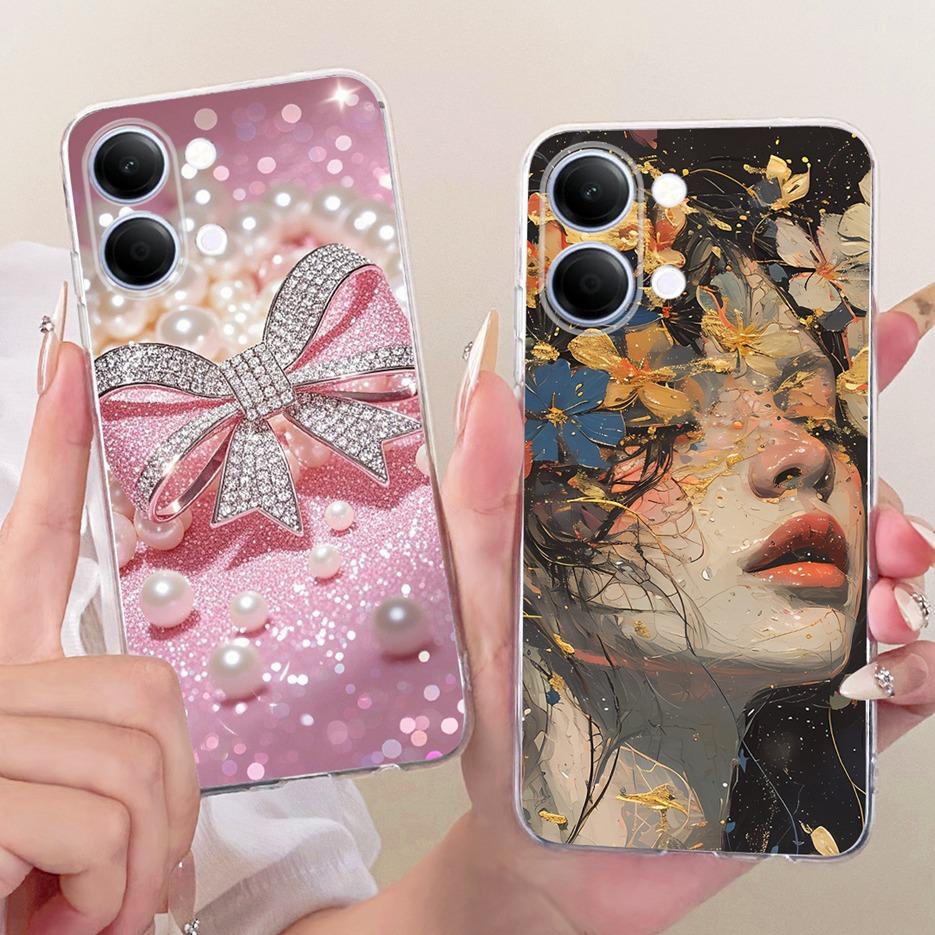 For Vivo Y05 4G Case Colorful Flowers Painted Cover Clear Silicone Soft Slim Phone Case For Vivo Y11d Y 05 VivoY05 VivoY11d Bags