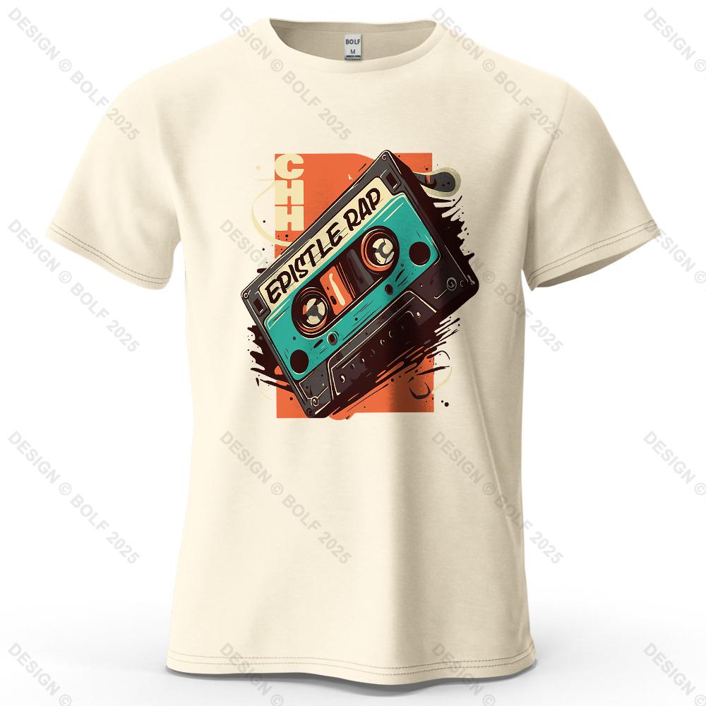

Cassette Tape Printed Men s T-Shirt 100% Cotton Oversized Retro Music Graphic Tees for Women Tops Tees Casual Streetwear 4XL