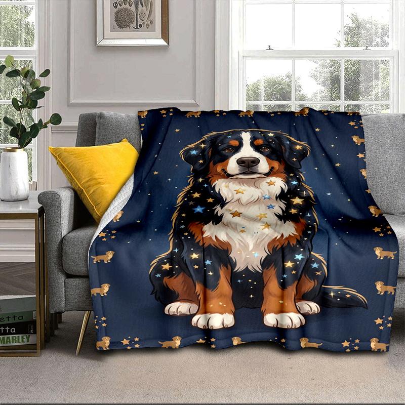 Bernese Mountain Dog Stars Blanket Flannel Blanket Throw Blanket Sofa Cover Blanket Soft Premium Blanket Picnic Blanket Tv Blanket Gifts