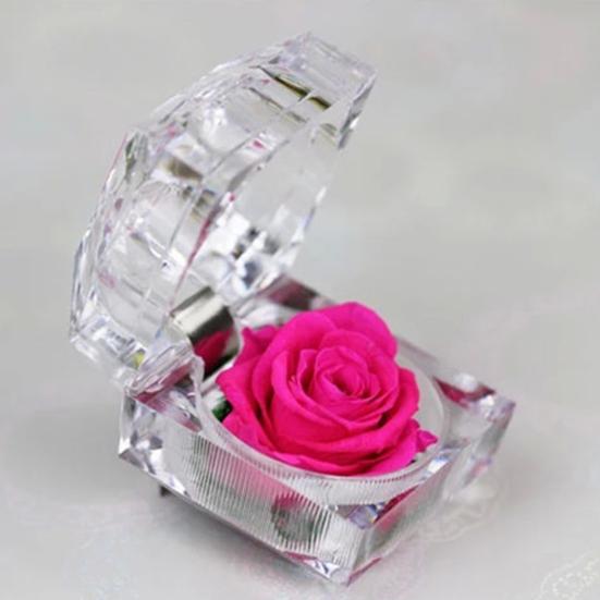 Romantic Ring Box Handmade Plastic Nice-looking Forever Rose Jewelry Box for Anniversary
