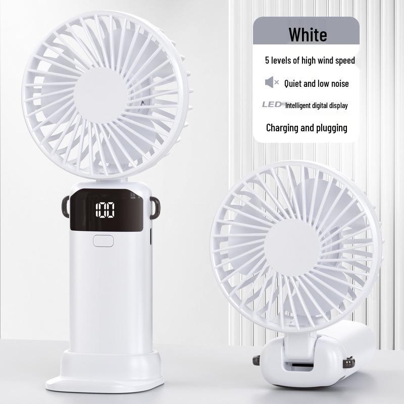 Portable Folding Neck Fan with Ice Compress for Outdoor Cooling