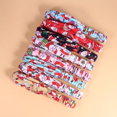 Elastic Santa Claus & Reindeer Print Headband with Bells - European & American Style Hair Accessory