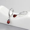 S925 Sterling Silver Jacinth Ear Clip Women's Refined Stylish and Versatile Stud Earrings Sweet Zircon Earrings Jewelry Anti-Allergy