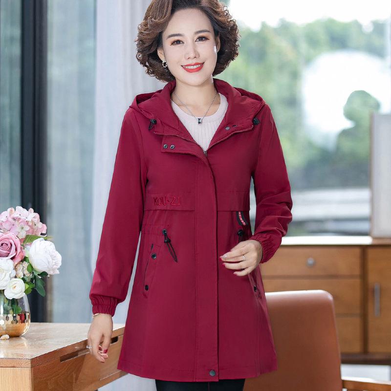 

Тренч средней длины на флисовой подкладке для женщин среднего и пожилого возраста - Большой размер, весенне-осенний стиль 5XL (155-170 lbs)