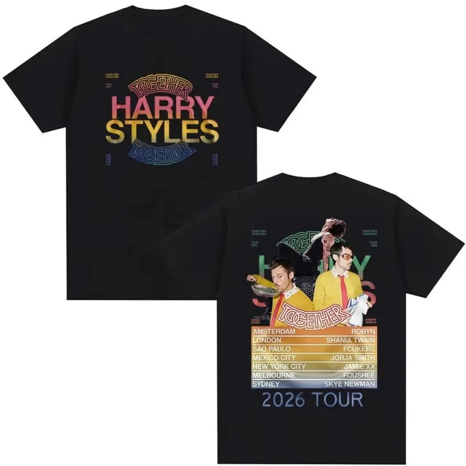 

Harry Styles 2026 Tour Concert Fan Gift T-Shirt Men s Vintage High-Quality Cotton T-Shirt Summer Street Style T-Shirt S разноцветный