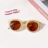 2025 New Kids Cute Checker Panel Color Round UV400 Sunglasses Baby Girls Outdoor Sun Protection Sunglasses Children Sun Glasses