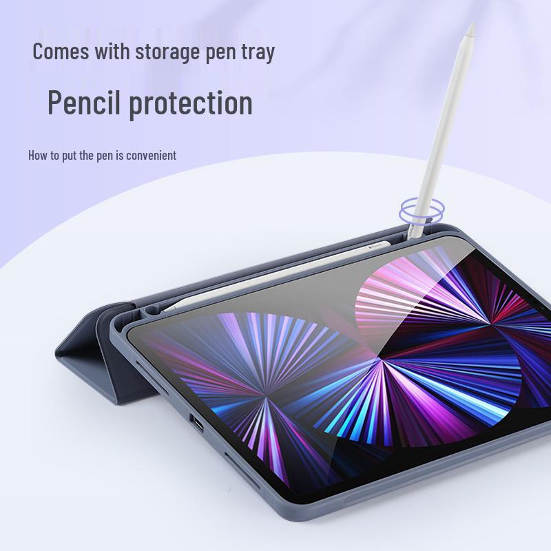iPad 10.2/Pro 3/4/Air 5/Mini 5/6 Case with Pen Slot, Soft Leather Shell