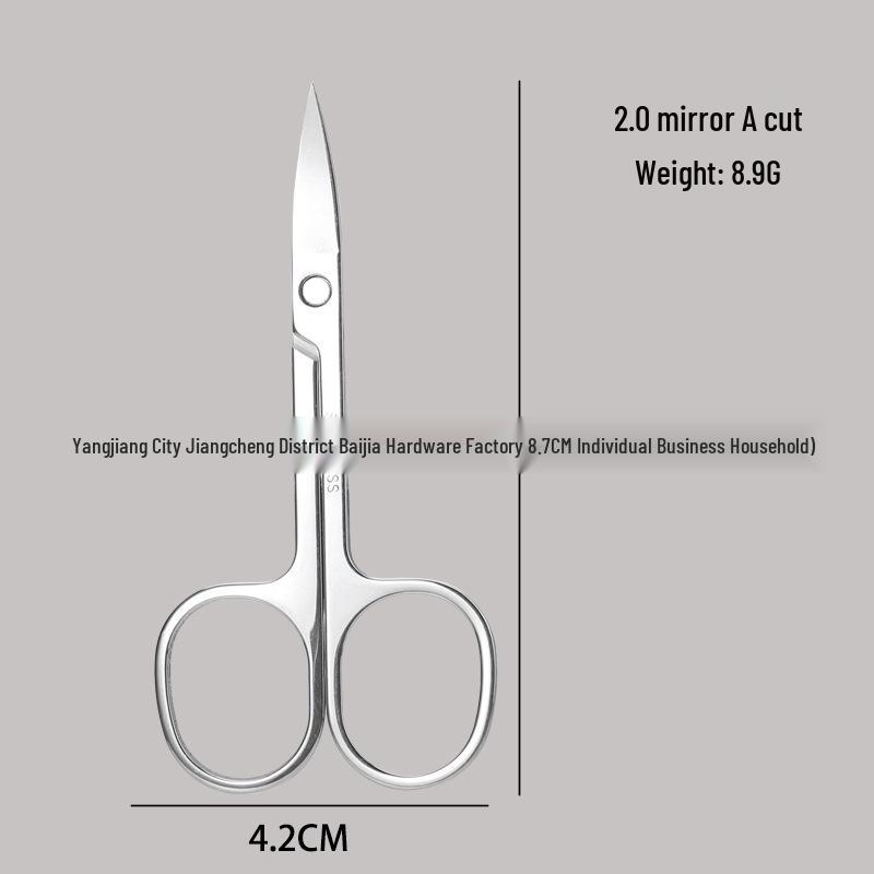 Stainless Steel Eyebrow & Nose Hair Trimmer Scissors with Round Head