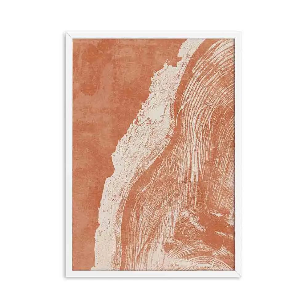 

Abstract Boho Seascape Canvas Prints, Beige and Orange, Wall Art Pictures, Neutral Posters for Living Room, Home Decoration 21x30cm No Framed