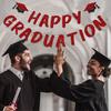 Red Happy Graduation Banner for 2026 Grad Party Decorations Glitter Cap Congrats Grad Banner Sign for Class of 2026 Graduation Decorations