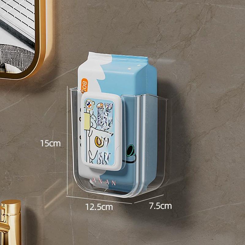 Bathroom Non Perforated Wall Mounted Wet Tissue Storage Box with Large Opening and Strong Load-bearing Large Capacity