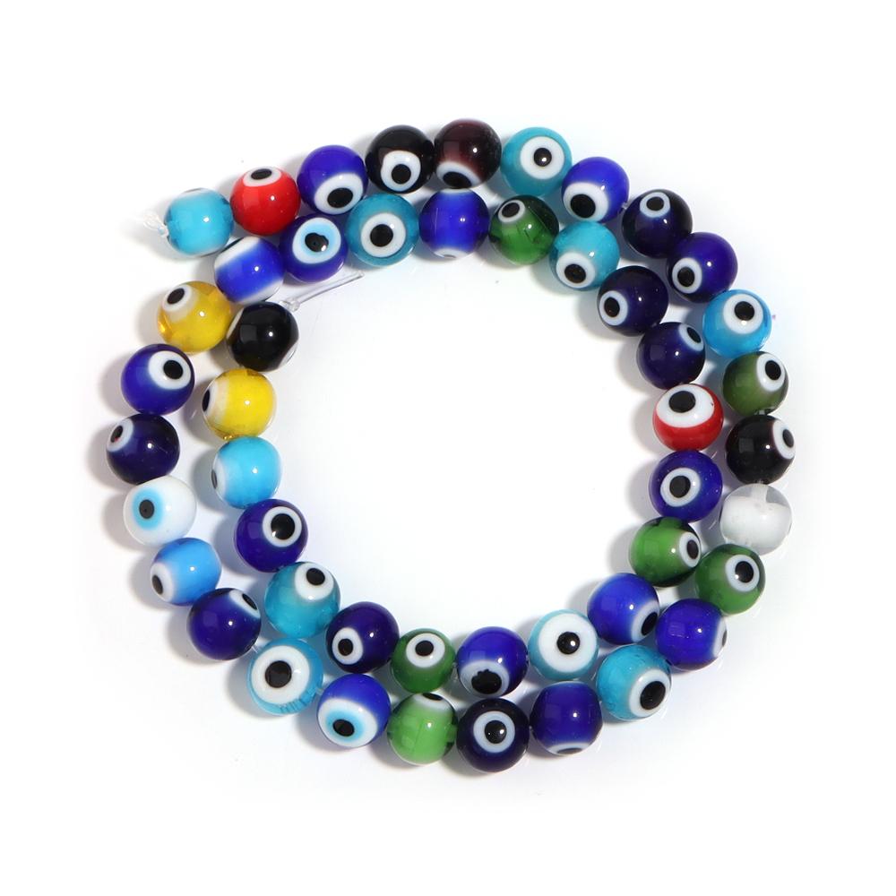 1 Strand Colorful Lampwork Beads Evil Eyes Round Loose Spacer Glass Beads For DIY Bracelet Necklace Jewelry Findings 4 6 8 10mm
