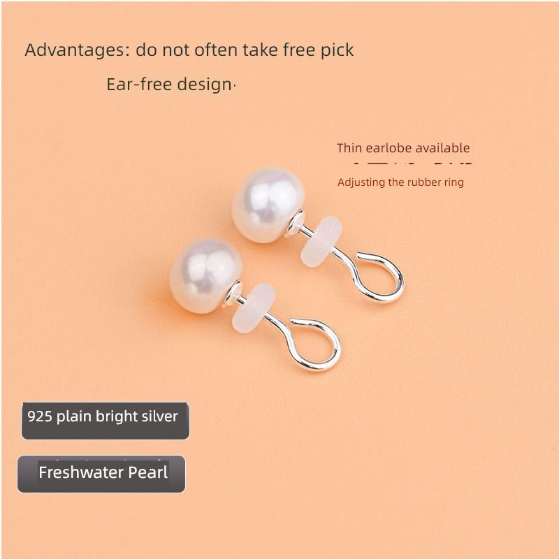 

925 Sterling Silver Hook Women s Sleeping Elegant Natural Pearl S925 sterling silver small 5mm White