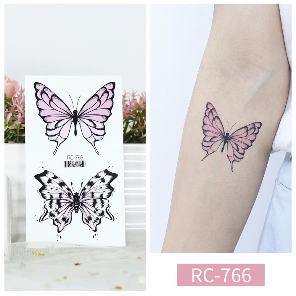 Butterfly Tattoo Stickers: Small, Fresh, Waterproof, Retro Black & White, Temporary Hand Designs