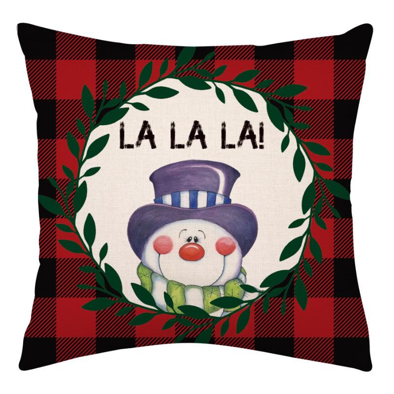 Cross-border Christmas Festival Linen Cushion Cover: Holiday Home Lumbar Pillow & Backrest Decoration 45x45 cm