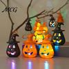 Pumpkin Hat Lights 12 Pcs Halloween LED Lantern, Spooky Hanging Lighted Vivid Face Light with Witch for Indoor Outdoor Home Party Decor Lanterns
