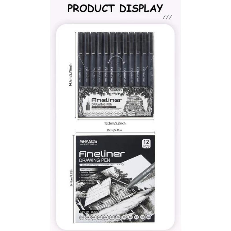 12 Stück beliebter Nagellack-Graffiti-Nadelstift-Werkzeug schnelltrocknend wasserdicht Ziehlinie Nagel handgezeichnete Linie Comic-Design Marker