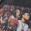 High Street Vintage Figure Hip Hop Rapper Printed Short Sleeve T-Shirt Men'S And Women'S Oversized Street Half Sleeves