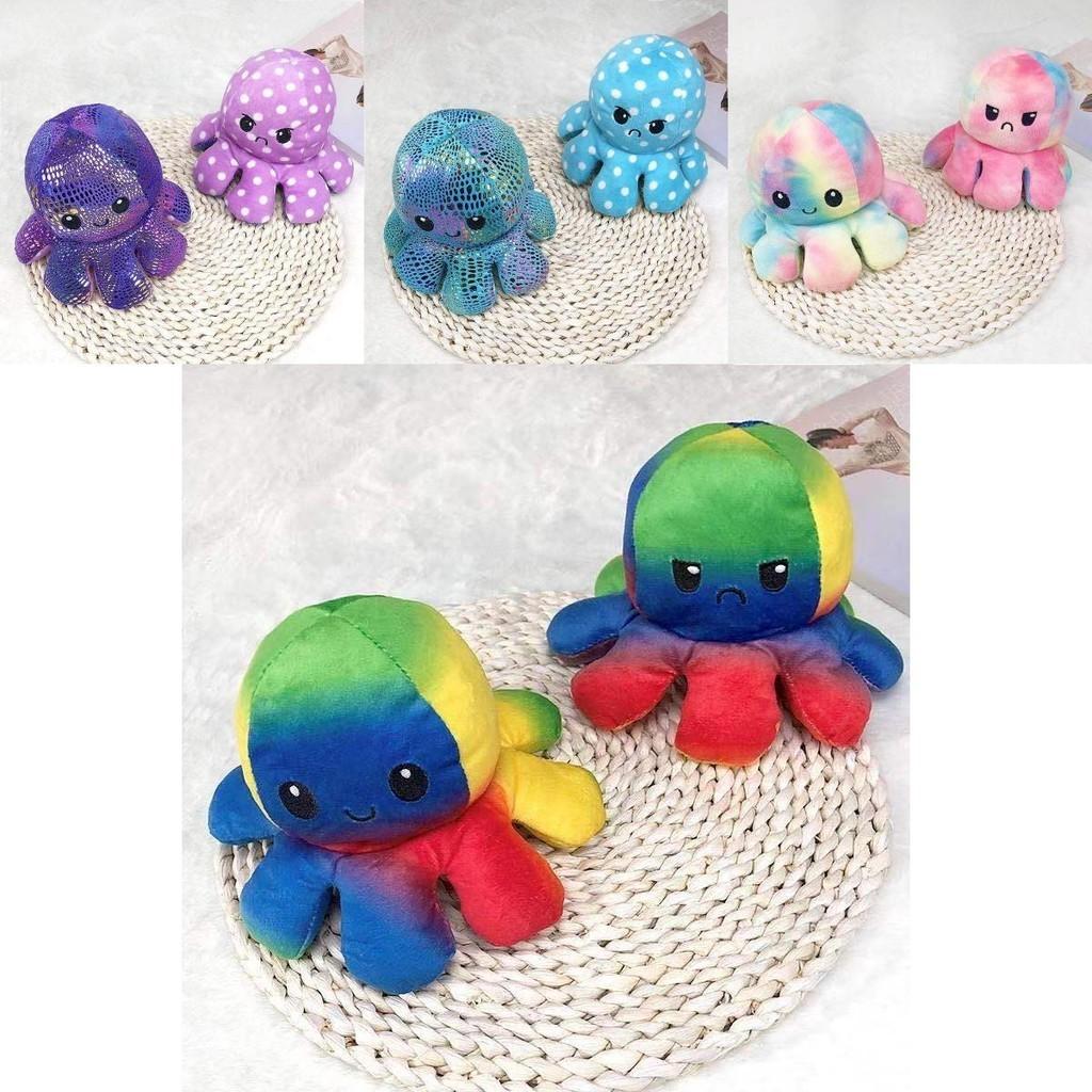 Adorable Sequin Double-sided Flip Reversible Octopus Plush Toy For Kids Joyful Moments