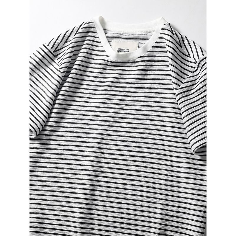 Export Export to Domestic Sales Men's Clothing Stripes Short Sleeve T-Shirt Men's Summer Navy-Striped Shirt Fashion Trendy Brand Slim-Fitting T-shirt