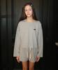 INJIACTIVE Small Logo Crop Long Sleeve Gray
