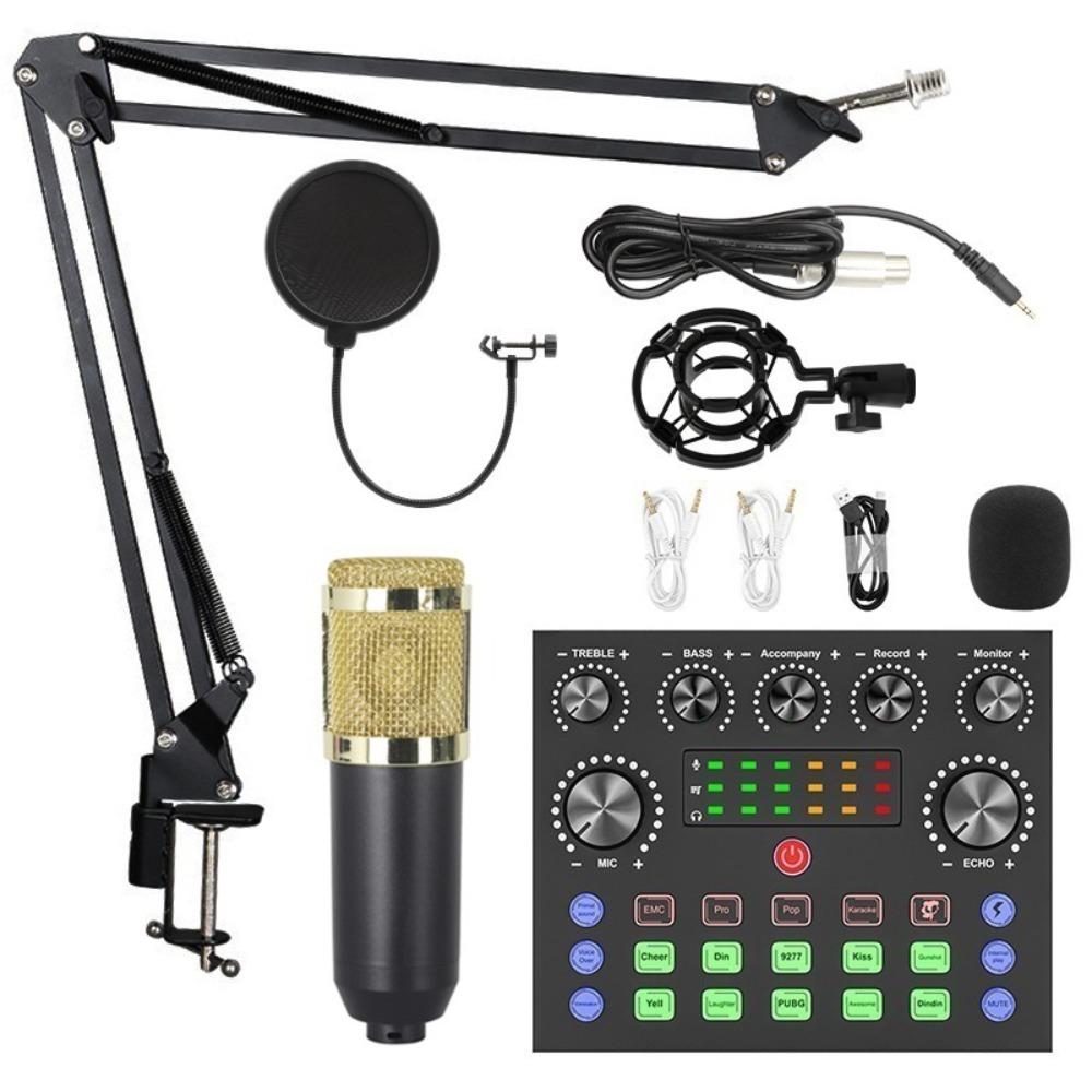 BM800 Audio Mixer Computer Sound Card Live Podcast Equipment Bundle  Studio Recording
