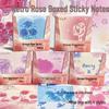 Retro Rose & Butterfly Heart Origami Sticky Notes: Tearable, Non-Adhesive, Colored Paper Pad for Students