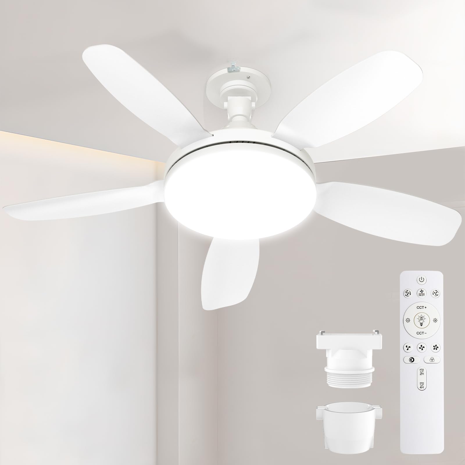 

Потолочный светодиодный вентилятор ATOPSUN с бесступенчатой регулировкой яркости и цвета, воздушным потоком, таймером постоянного тока, легкой установкой, тонким дизайном для татами, кв. м, пультом дистанционного управления, защитой от падения и белый