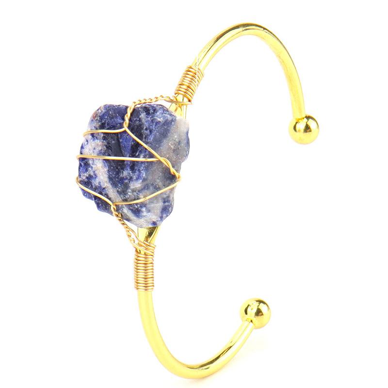 

Natural Crystal Agate Rough Stone Hand-Wound Bracelet Bracelet Adjustable B14 all natural ляпіс-лазур кольору