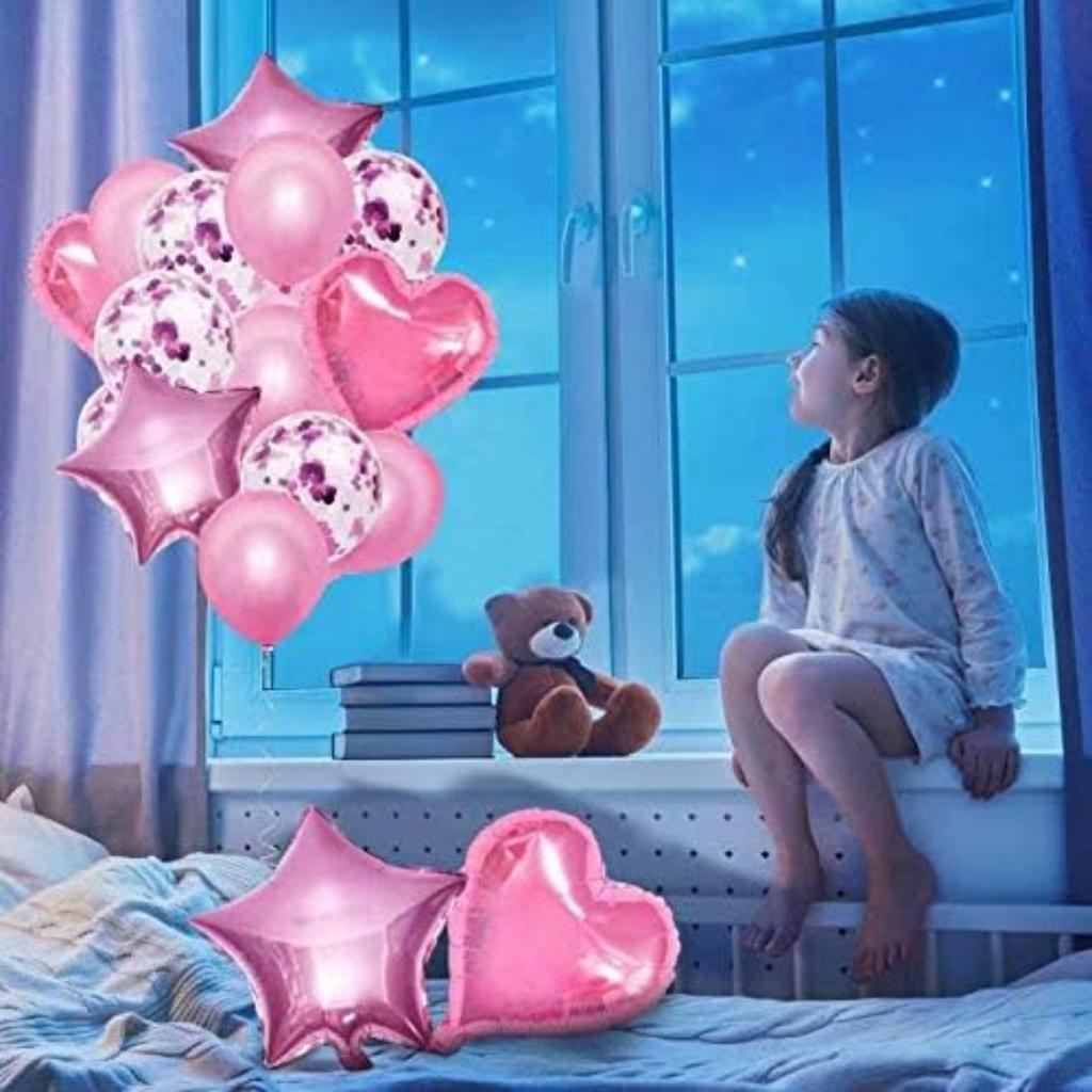 28 szt. Balon Dekoracje na przyjęcie urodzinowe Balony z konfetti Balony foliowe w kształcie gwiazdy i serca 18" Dekoracje ślubne Balony helowe Dziewczynka Chłopiec Baby Shower