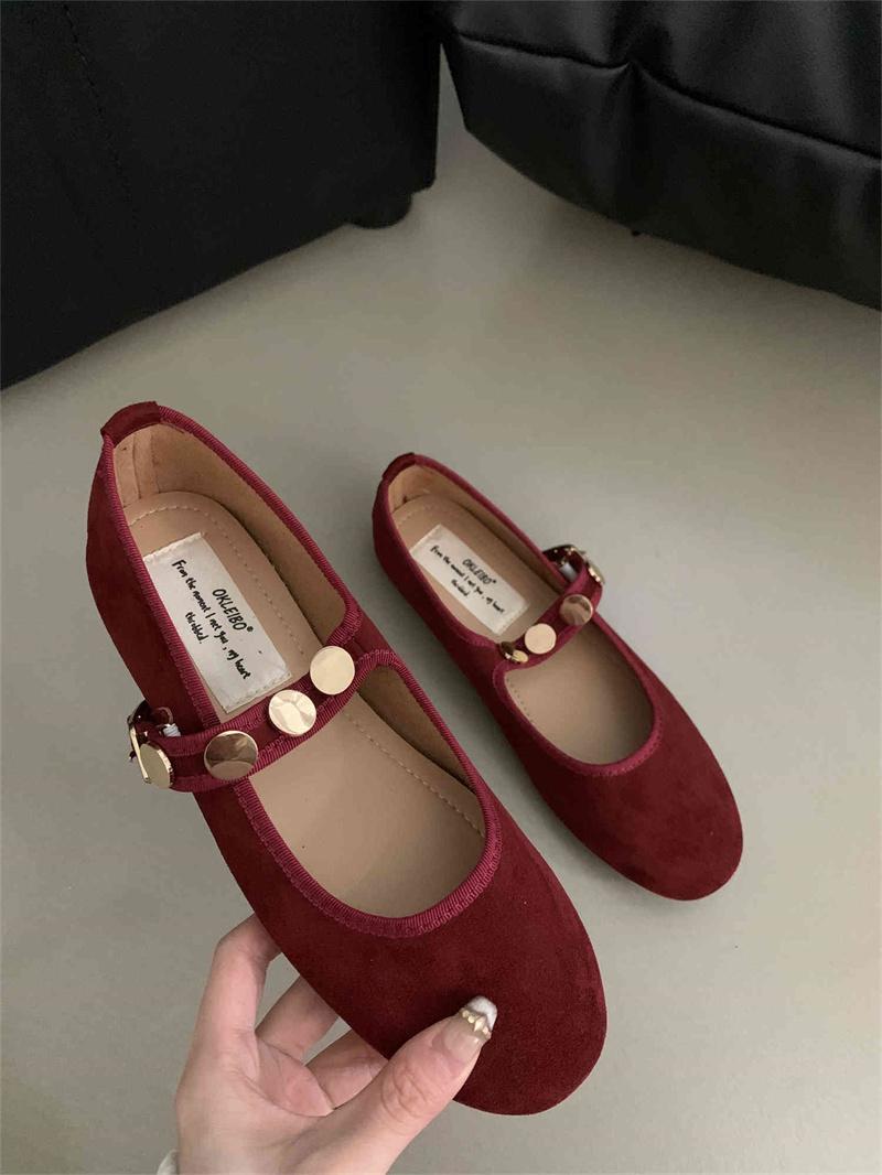 

Fashion IPPEUM Baller Flats Red Mary Janes Split Toe Shoes 2025 New Fashion Leopard Ballerinas Zapatos Mujer 225 красный