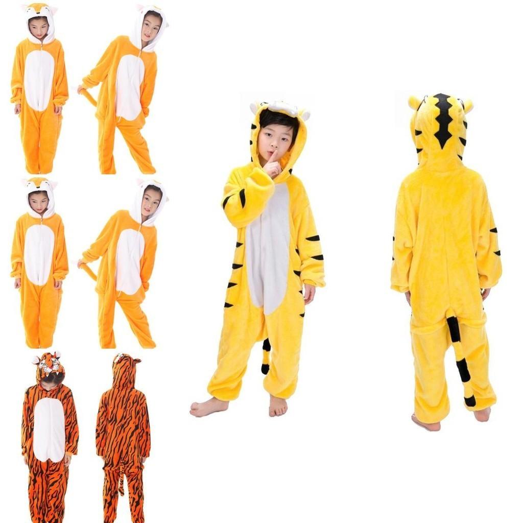 Adorable Animal Flannel Pyjamas For Kids Featuring Cozy Onesie Sleepwear With Pockets