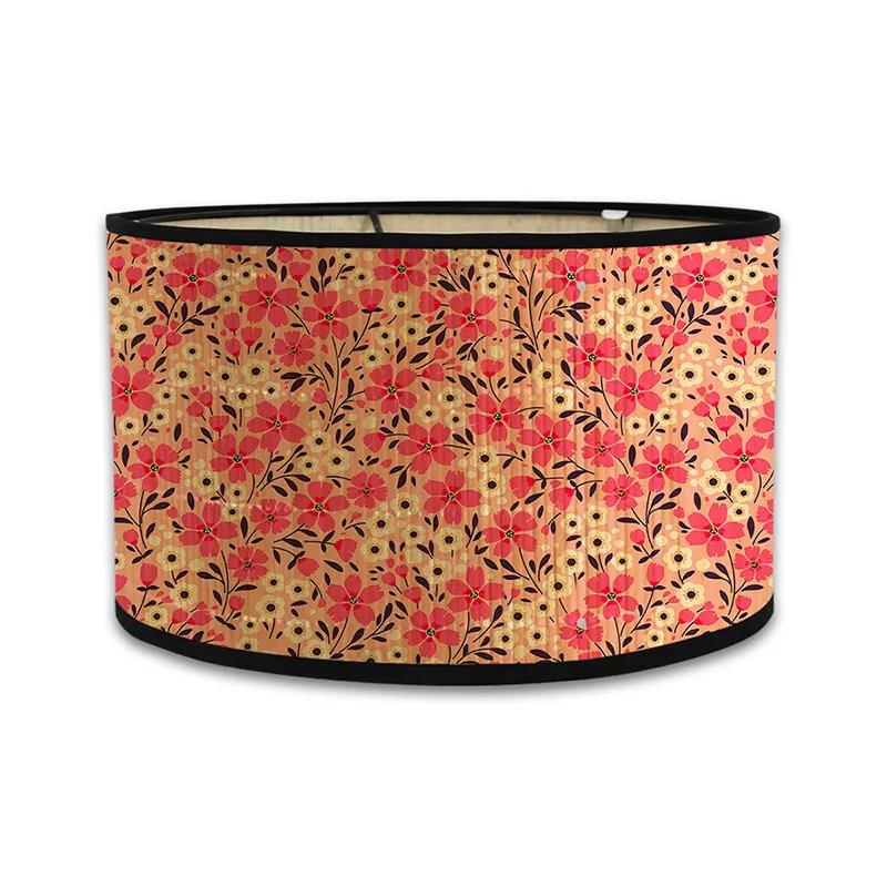 Japanischer Retro-Stil Bambus Lampenschirm Moderner Schlichter Blumenmuster Lampenschirm Ferienhaus Kronleuchter Lichtabdeckung Wandlampenschirm