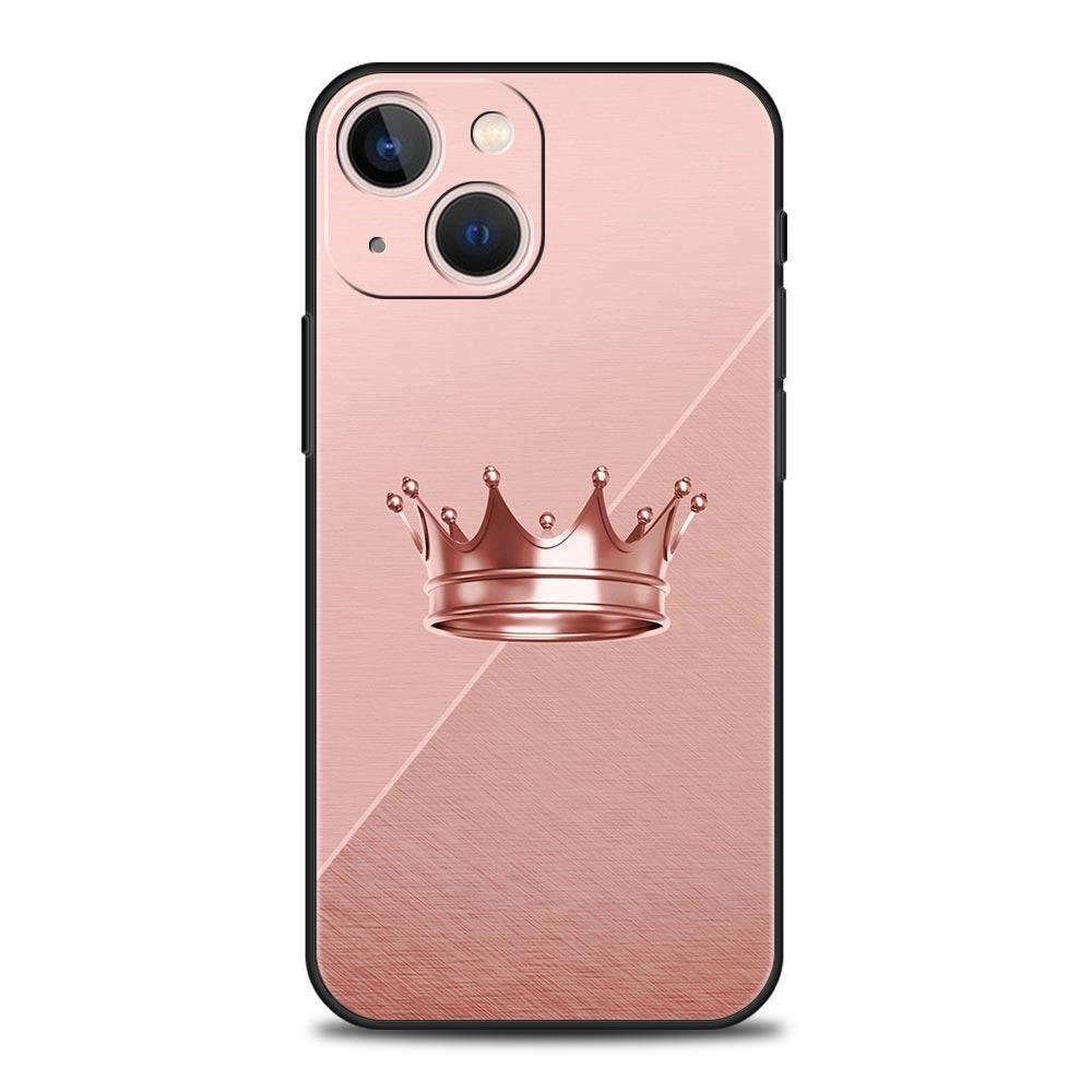 Rose Gold Pink Princess Queen Phone Case For iPhone Apple 15 14 13 Pro Max 12 11 Mini 7 8 Plus XR XS X SE 2020 Cover Shell Coque