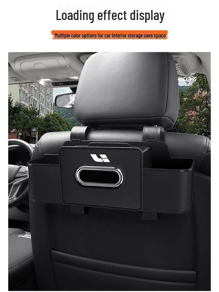 Ideal L6/L7/L8/L9/MEGA Car Seat Organizer: Storage Box, Cup Holder & Tissue Box