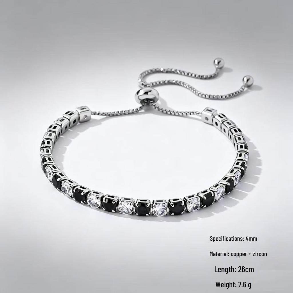 Dames Enkele Rij Diamant Kleurrijke Zircon Polka Dot Kristal Armband