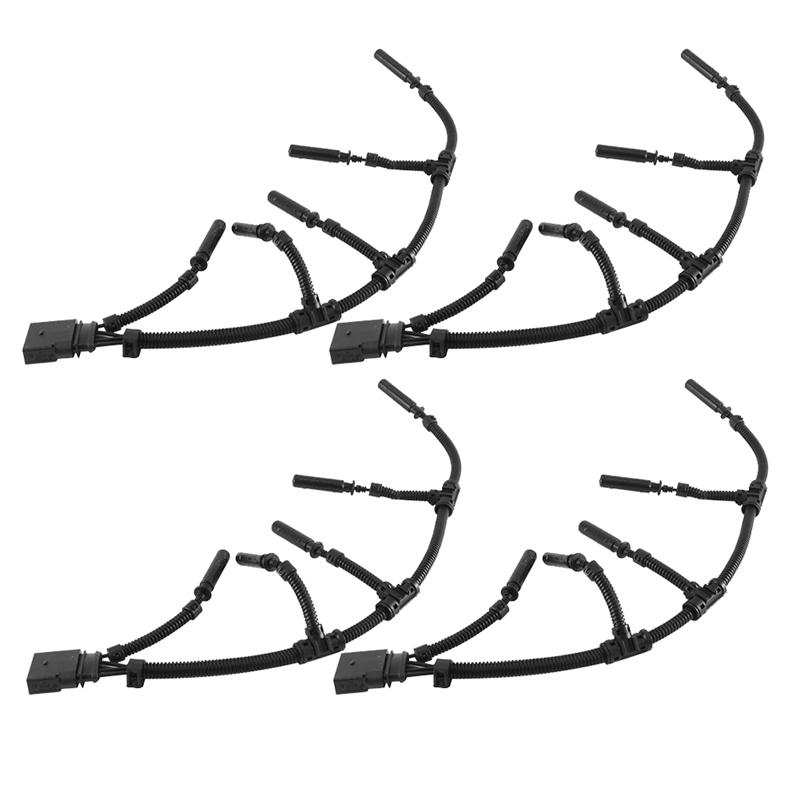 4Pcs Engine Glow Plug Bridge Wiring Harness 070971277B For VW Transporter 2003-2010 2.5 TDI 07Z971277A,074972095B чёрный
