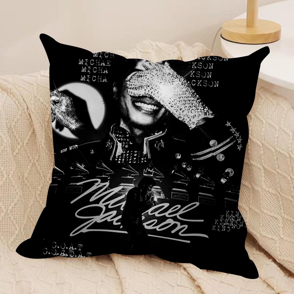 Singer Mmichael Jackson Cushion Cover Silky Short Plush Sofa Pillow Cover Hidden Zipper Soft Dustproof Case for Home Decor
