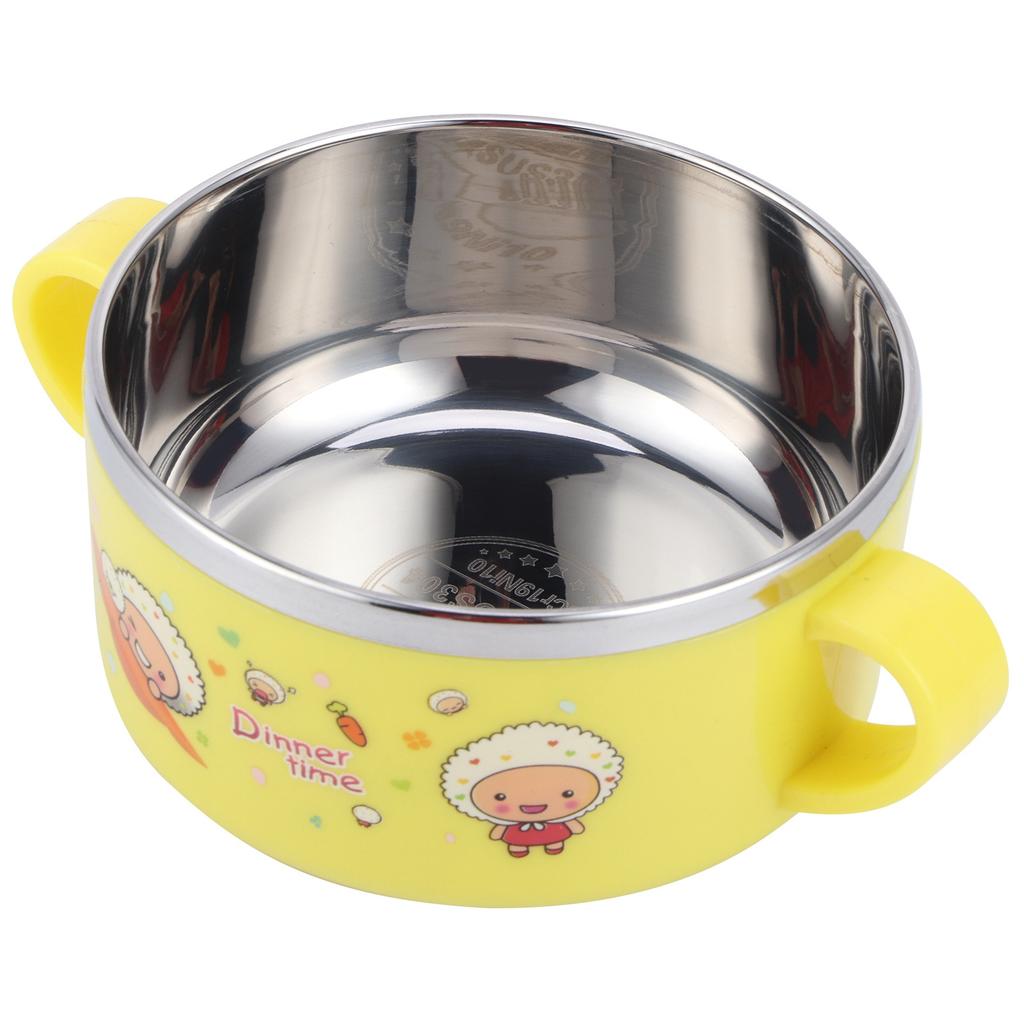 Baby Children Bowl Cartoon 304 Stainless Steel Rice Feeding Bowl with Lid Tableware